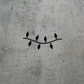 Decal Stickers of Christmas Lights 2 (Black) (Set of 2) Premium Waterproof Vinyl Decal Stickers for Laptop Smartphone Car Dirt Bike Wall Room Mason Jar Bathtub Door - BICVER1g81452BLW19Y24