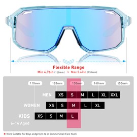 KAPVOE Kids Polarised Baseball Sunglasses Youth Cycling Sunglasses for Boys and Girls UV400 TR90 Frame Tennis Riding Softball Sports 12
