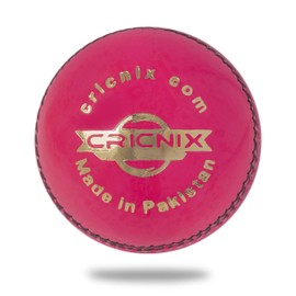 Cricnix Cricket Ball Elite Pink Leather 156g (1-Pack) for T20 or Night Match