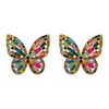 Colorful Rhinestone Butterfly Stud Earrings for Women,Cubic Zirconia Butterfly Hypoallergenic