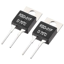 uxcell Normally Close Temperature Switch, KSD-01F Thermal Switch Thermostat Temperature Controller 70℃ N.C 2pcs