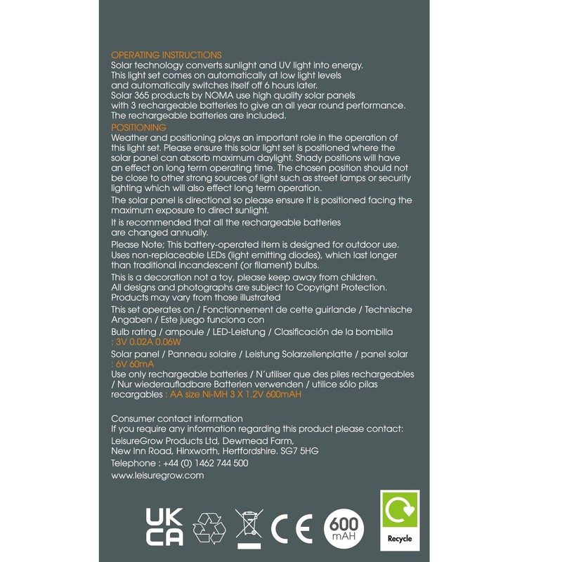 Noma 50 Solar Fine Wire Lights - Rose White