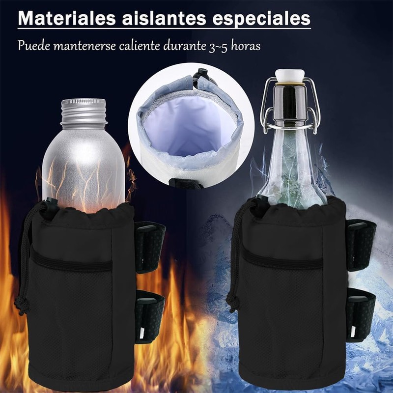 Portabotellas para Bicicleta Extraíble, Cierre de Cordón, Negro