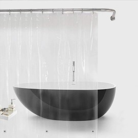 Bamyko Shower Curtain Liner 72 x 72 Inch Clear Shower Curtain See Through Transparent Shower Curtain Anti Mould 100% EVA Plastic Shower Liner for Bathroom Bathtub Shower Curtain Waterproof