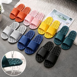 Colorful Simple Drainage Bathroom Slippers, Non-Slip, Anti-Skid, Noise-Reducing Indoor Slippers Simple Drainage Bathroom Slippers (Men FREE Grey) 3ea