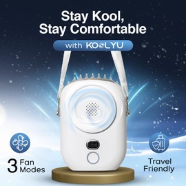 Portable Personal Fan | Rechargeable Waist Fan with USB Charging Port, Powerful with 3 Adjustable Speeds, Built-in Flashlight, Hands-Free Wear (Neck Fan, Waist, Desk) Perfect for Travel, Work, or Home