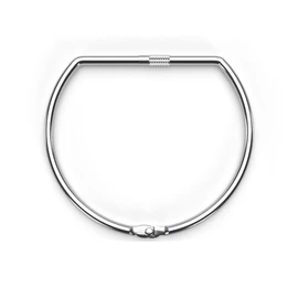 Heavy Duty Steel Jailer's Key Ring, Hinged D-Shape Design with Screw Down Closure (100mm)