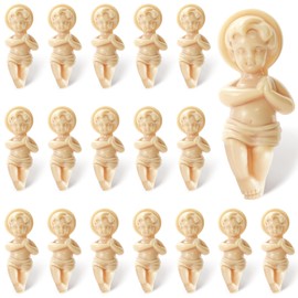 ZYFLSQ 18 Pcs King Cake Baby Jesus Figure, 1.5 Inch Plastic Jesus Doll with Gift Bag, Mini Nativity Figurines for Mardi Gras Party King Cake Babies Toppers Decorations Epiphany Gifts