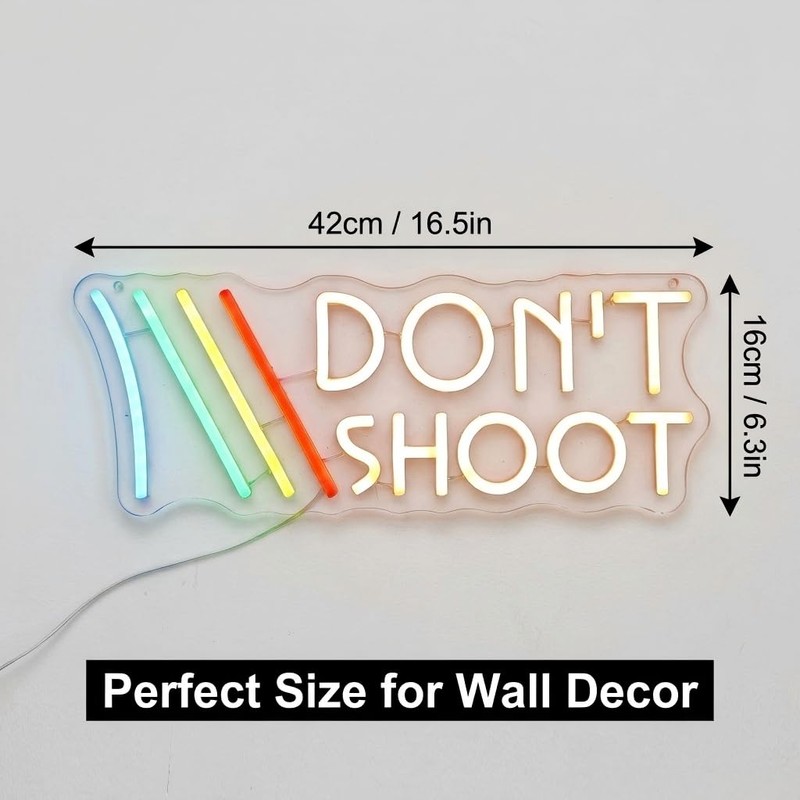 ARC "Don't Shoot" Neon Sign for Game Room - Funny