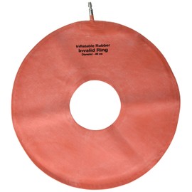 Grafco Inflatable Rubber Invalid Ring, 250 Lb Weight Capacity, 16" Diameter Red Relief Cushion Seat, 1821