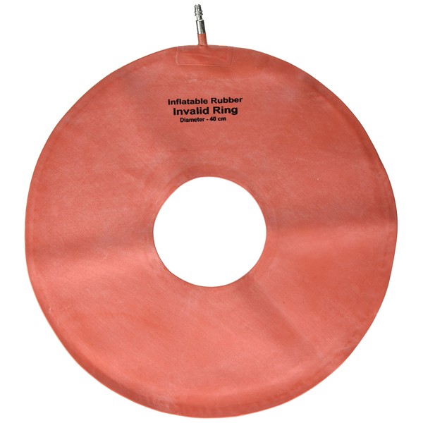 Grafco Inflatable Rubber Invalid Ring, 250 Lb Weight Capacity, 16" Diameter Red Relief Cushion Seat, 1821