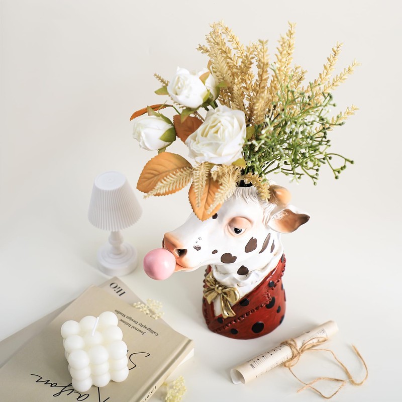 Blowing Bubble Art Vase, Animal Face Vase, Modern Home Decor