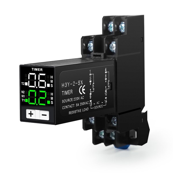 Jadeshay Time Relay 230 V, Digital Time Relay Multifunctional Time