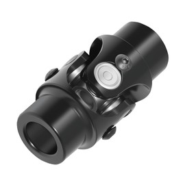MDRIVEASY 3/4" Round x 3/4" Smooth Round Black Steering Shaft Universal Joint Single U Joint, Total Length: 83mm (3-1/4")