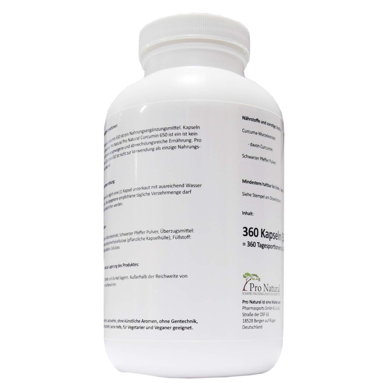 Curcuma Extract 360 Capsules - Curcumin Content High Dose