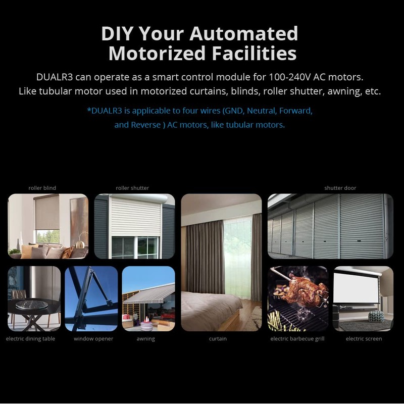 SONOFF DUALR3 Lite Smart Switch Moudle,WiFi Smart Curtain Switch,Dual Relay