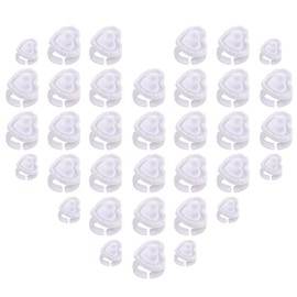 Embagol 200 PCS Glue Rings Smart Glue Cups Lash Glue Holder Heart Glue Cups Lash Glue Rings Fanning Blossom Cups for Eyelash Extensions White