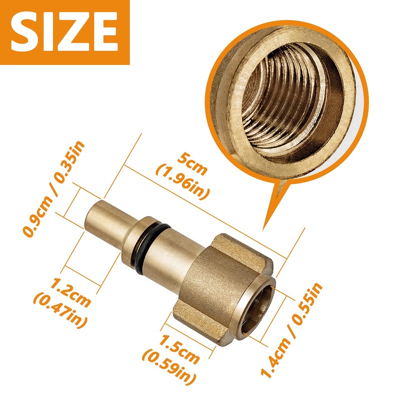 Fai Top Pressure Washer Male Thread Adapter and 1/4" Foam