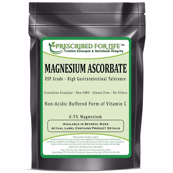 Prescribed for Life Magnesium Ascorbate - Natural USP Buffered Vitamin C Crystalline Powder - 6.5% Mg, 2 kg
