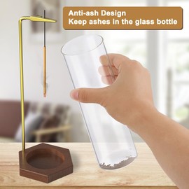 Glass Incense Holder for Sticks: Modern Incense Burner with Removable Glass Ashes Catcher - Anti-ash Flying Insence-Stick Holder for Home Decor Yoga Meditation