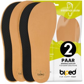 biped minimal sole LEDIGOS - 2 Pairs of Insoles for Minimal and Barefoot Shoes - Premium Leather Soles with Activated Carbon Filter - for Adults and Children (44)