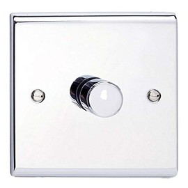 Deta SD1414CH Universal LED Dimmer Switch 1 Gang 2 Way 3-250W Polished Chrome