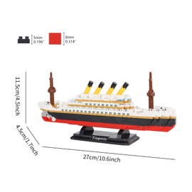 LULUFUN Titanic Ship Model Building Block Sets,World Famous Cruise Ship Mini Building Block Kits, Educational Toys,Gifts for Kids and Adults 1280 Pieces