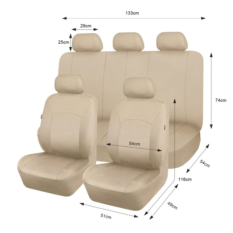Flying Banner Car Seat Covers Front Seats Rear Bench Polyester