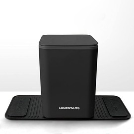 [Fumi-kun Store] Tip-Resisitant Car Trash Can, Rubber Base, Rounded Bulb Shape, for Quicker Rest Stops, Withstands Vibrations and Movement, Lid with Touch Latch, Large 0.9 gal (3.5 L) Capacity, Perfect Size for Car Interiors, Suitable for Passenger Seats