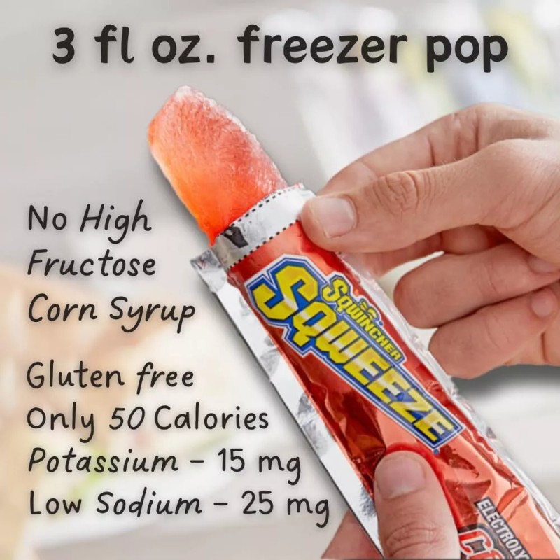 Sqwincher Sqweeze Electrolyte Replenishing Freeze Pops, Assorted Flavors, 10 ...