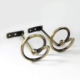 Curtain Holdbacks Pair, Metal Curtain Pole Tie Backs, Cutain Pole Tiebacks Hooks Bronze Metal, Curtain Rails and Fittings for Home Decor