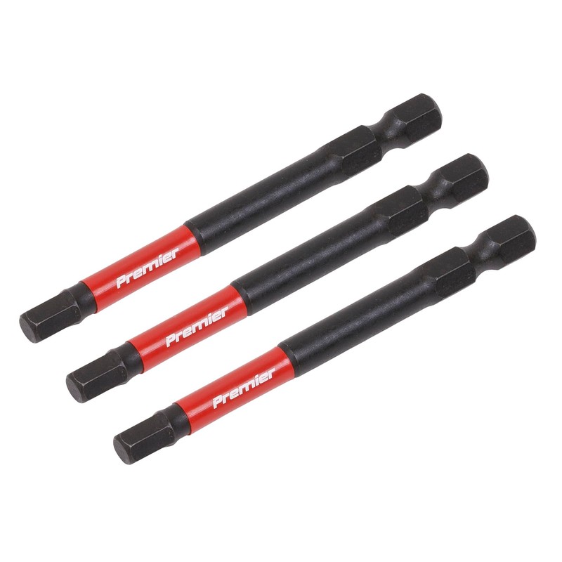 Sealey 3pc 75mm Hex 5mm Impact Power Tool Bit Set