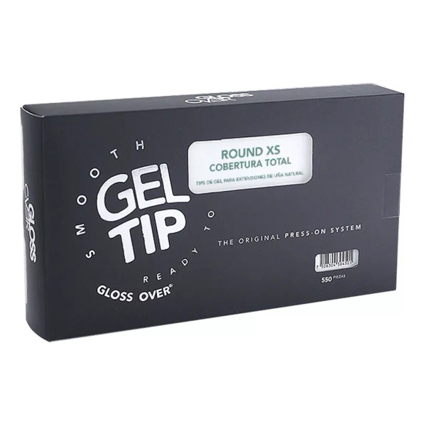 Gloss Over Tips Gel Suave Caja 550pzs Round Xtra Small Gloss Over