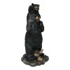 Rustic Black Bear Carrying Cub On Shoulder Statue Solar LED