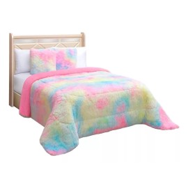 Elefantito Edredón Mink Individual Rosa Tie Dye Térmico Calientito Diseño de la tela Multicolor