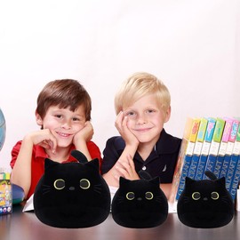 YUKOUQIAN Mini Cat Stuffed Animal Cute Cat Plush Doll Toy Gift for Girls Boys Christmas 3 Pieces (3 zhiblack cat)