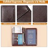 Porta Pasaporte Viaje,Cartera para Pasaporte RFID(Marrón cafe)