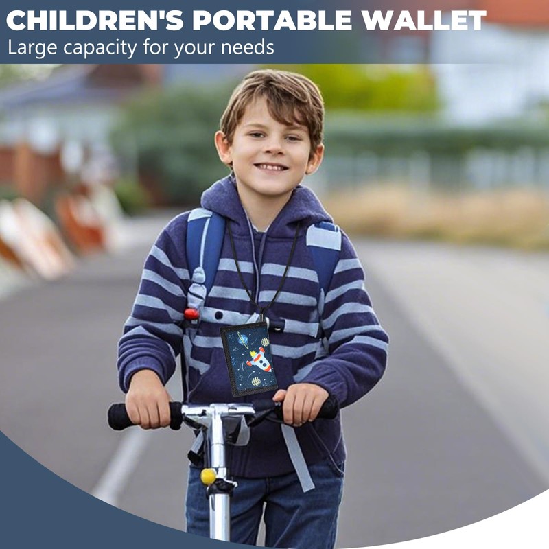 YNOYMO Children's Wallet Boys Mini Wallet Neck Pouch Boys Trifold