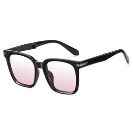 Cyxus Folding Sunglasse for Women Men UV400 Protection Easy Carry Foldable Sunglasses For Driving Golf Campping Pink.