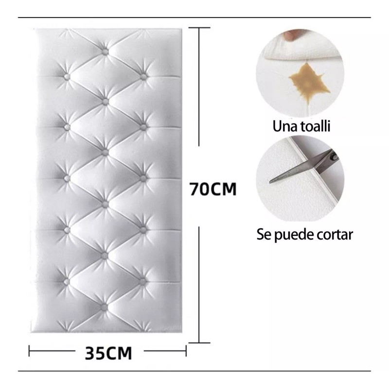 NIOU 6 Pegatina Pared Patron Espuma Papel Tapiz Cabecera 70*35cm