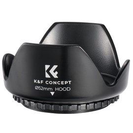 K&F Concept 52mm Tulip Flower Lens Hood for Nikon D3300 D3200 D3100 D5500 D5300 D5200 D5100 DSLR Cameras with AF-S 800mm f/5.6E FL ED VR, AF-S 300mm f/2.8G ED VR II, AF-S 200-400mm f/4G ED VR II Lens