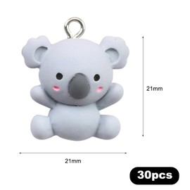 Umllpet Koala Keychains, 30 Pieces Koala Pendants, Koala Mini Resin Pendants, Koala Jewelry Gift, Resin Pendants for Jewellery Making, Mother's Day Gift, Girls, Teens and Daughters, gray
