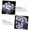 KONTONTY Earbuds Case Butterfly Beaded Chain Protective Shell for Stylish