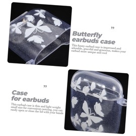 KONTONTY Earbuds Case Butterfly Beaded Chain Protective Shell for Stylish Glitter Design Portable Earbud Pouch for Easy Carrying and Storage