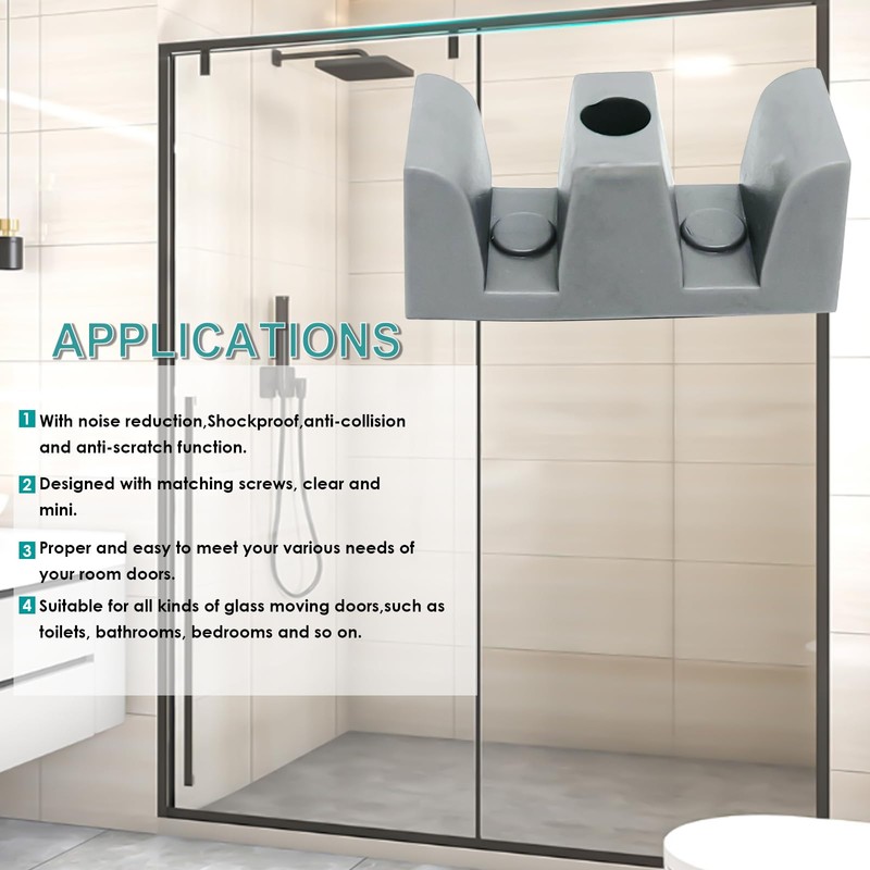 generic 4pcs Sliding Glass Shower Door Side Anti-Collision Block,for 5/16""(8mm)