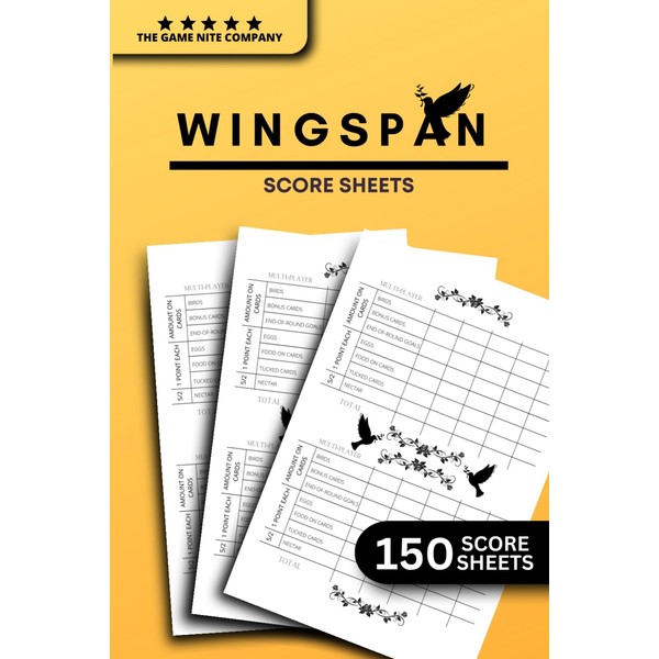 Wingspan Score Sheets: 300 Score Pads for Wingspan Game -