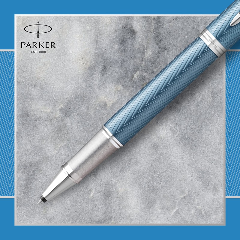 Parker IM Rollerball Pen | Premium Blue Grey with Chrome