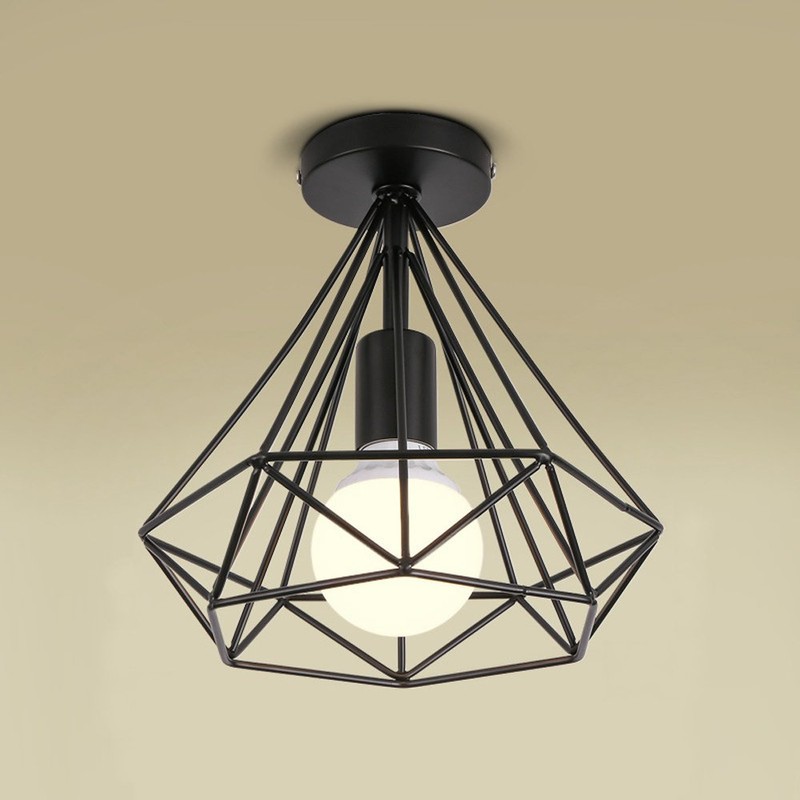 stoex Ceiling Light Industrial Retro 25cm in Shape Diamond Pendant