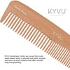 KYVU W2 Handgefertigter 17,5 cm Doppelzahn-Holzkamm - Dampfbuche