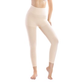 +MD Shapewear for Women Tummy Control Seamless High Waisted Light Compression Footless Tights Leggings Body Shaper for Hips and Thighs(Small,Light Nude)